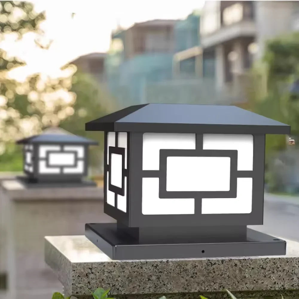 Solar Column Light Garden Solar Lamps Waterproof LED Solar Pillar Light Timed Remote Control LED Outdoor Lighting Courtyard Lamp