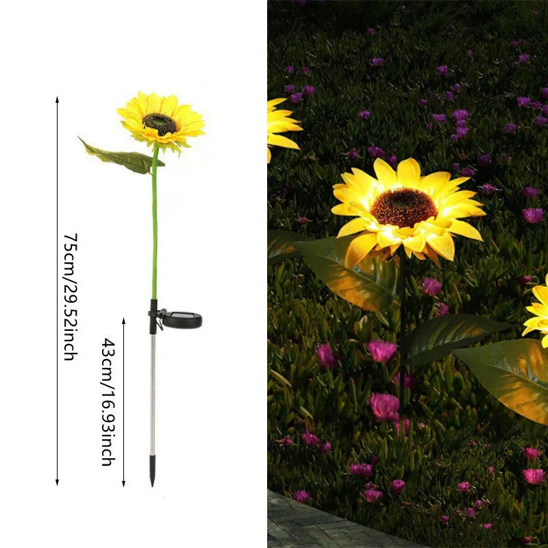 LED Solar Sunflowers Flower Light Home Decorative Flower Lights Garden Decoration Lawn Lamp Waterproof Landscape Light
