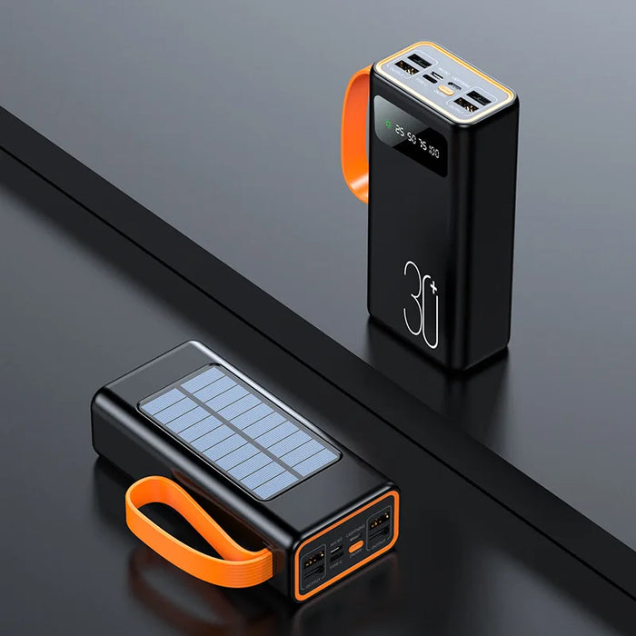 90000mAh Large Capacity Portable Power Bank with Solar or Camping Light Function Fast Charging External Backup Battery