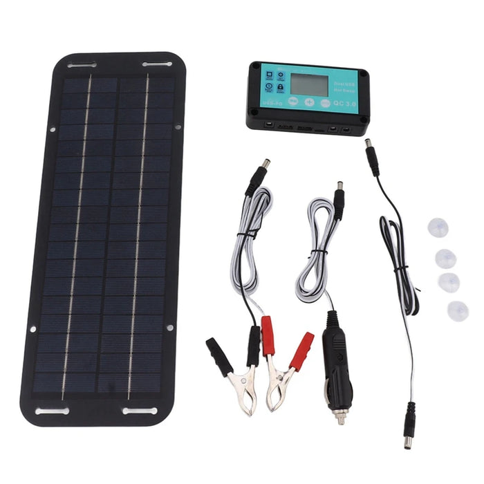 ABUN-20W 12V Solar Panel Kit Solar Trickle Charger USB Power Portable Cell Phone Outdoor Waterproof Power Bank