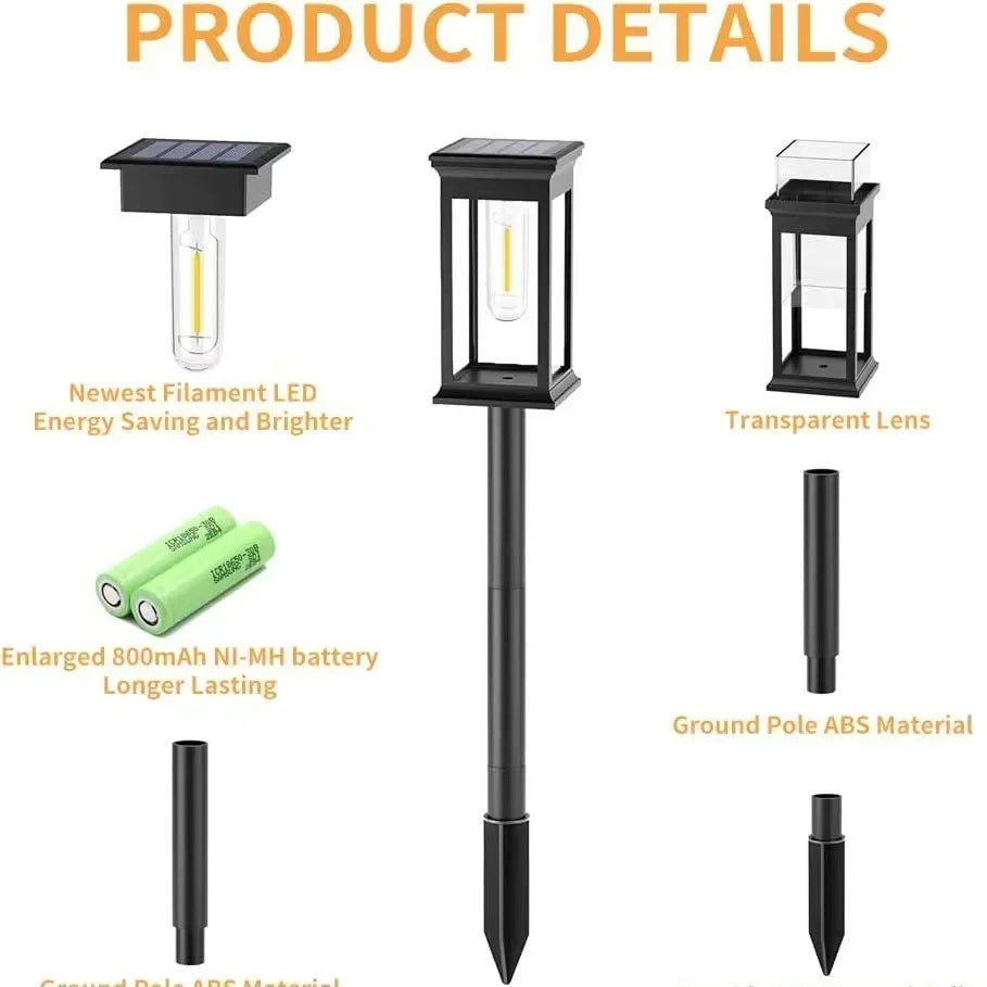 Led Solar Pathway Lights Waterproof Outdoor Solar Lamp for Garden/Landscape/Yard/Patio/Driveway/Walkway Lighting Solar Lights