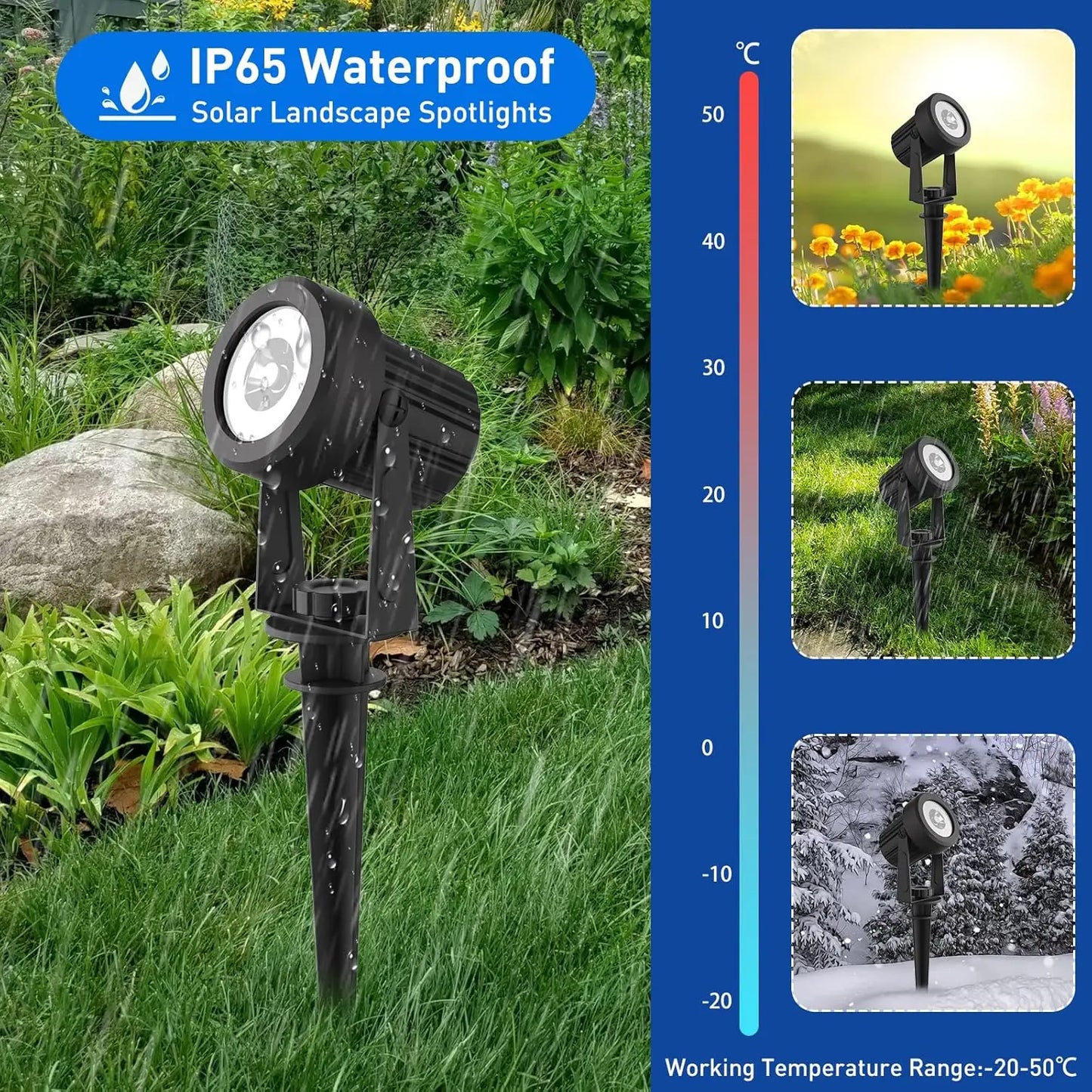1/2/4/6 LEDS RGB Solar Spotlight IP65 Waterproof Color Changing Outdoor Garden Light For Landscape Tree Solar Street Wall Lamp