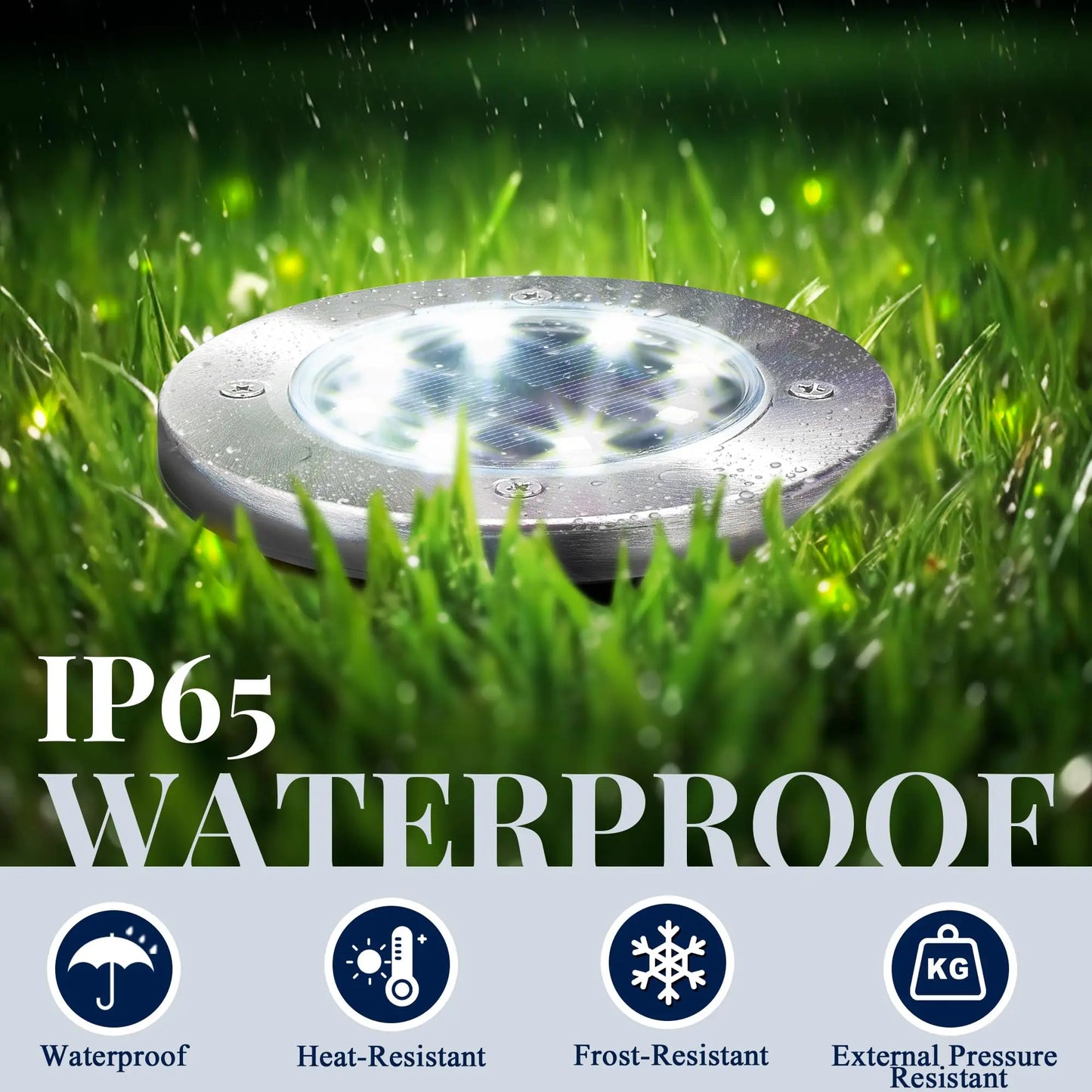 8LED Solar Garden Lights Outdoor Waterproof Sidewalk Disk Bright In-Ground Landscape Lighting for Lawn Patio Pathway Yard Steps