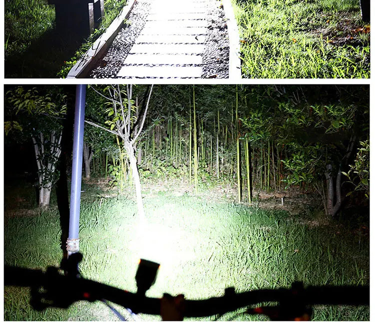 Solar Bicycle Light USB Rechargeable Power Display MTB Mountain Road Bike Front Lamp with Horn Flashlight Bicycle Light
