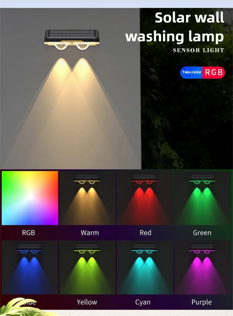LED Solar Fence Lights Outdoor Garden Solar Powered Wall Lights Waterproof Bright Landscape Lamp Deck Patio Yard Deck Decor