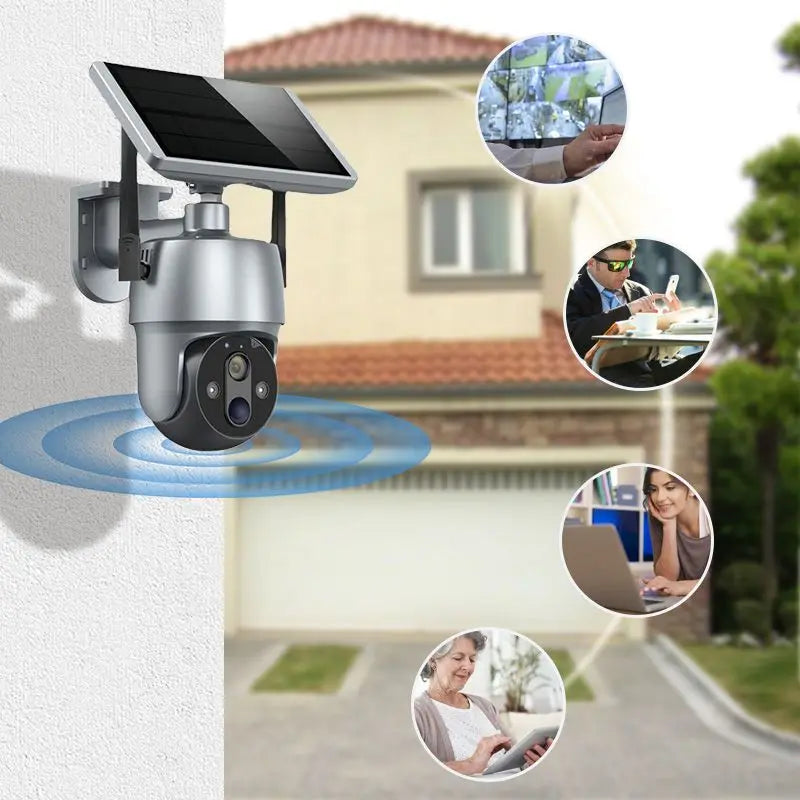 1080P Pixel Solar Outdoor Wireless Camera 4G SIM Dual Lens Surveillance Security Protection Auto Tracking Outdoor Wireless Two-W