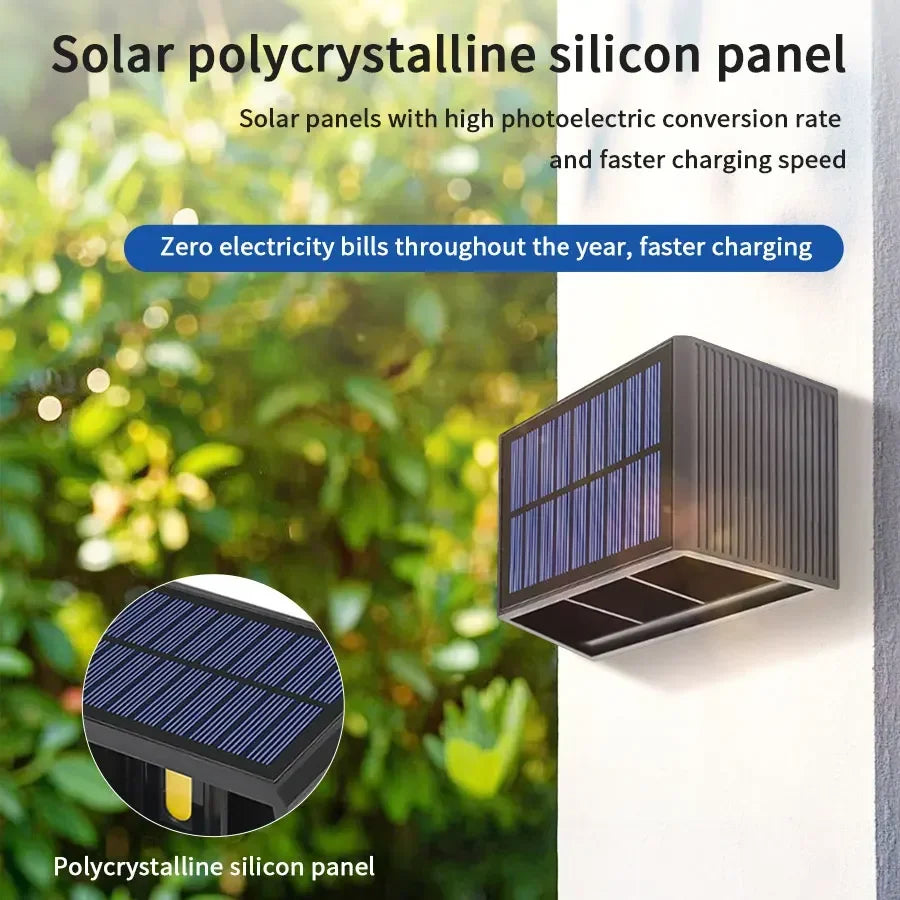 Outdoor Solar Fence Light LED Wall Lamp Waterproof Dusk to Dawn Deck Lights Outdoor Lighting For Garden Balcony Staircase Patio