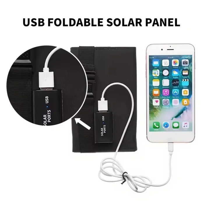 20W Foldable Solar Panel 5V USB Portable Battery Charger for Cell Phone Outdoor Waterproof Power Bank for Camping Accessories