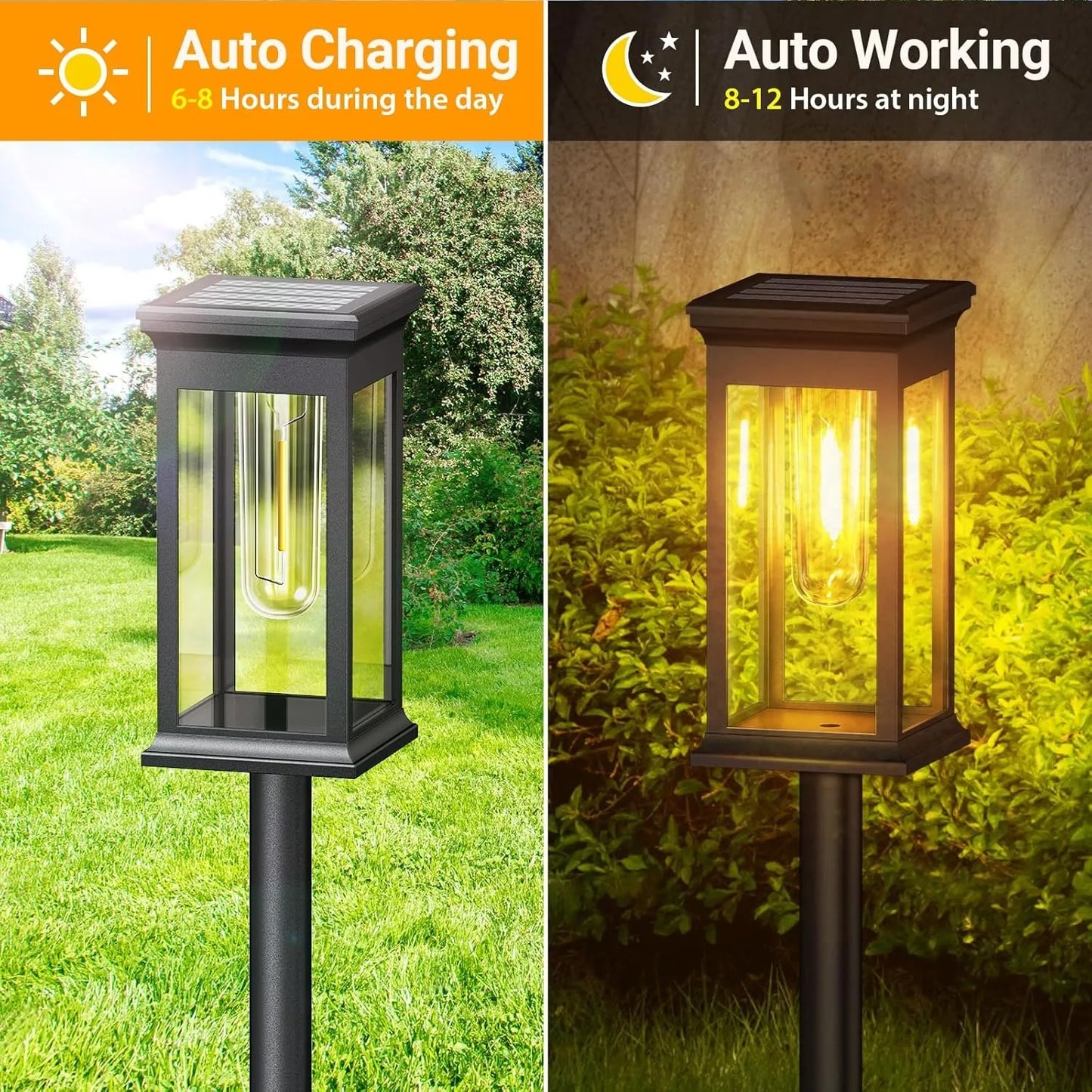 4 PCS Solar Lights Outdoor Solar Pathway Lights Waterproof Bright Solar Lamps Landscape Lighting for Path Yard Garden Walkway