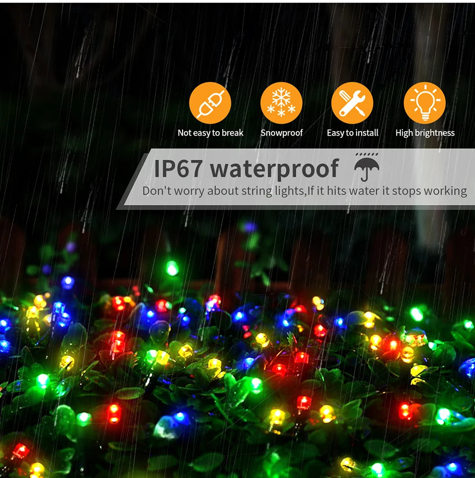 328ft Fairy LED Solar String Lights Outdoor, 8 Modes, USB Charge & Remote, Waterproof For Garden Balcony Garland Christmas Patio