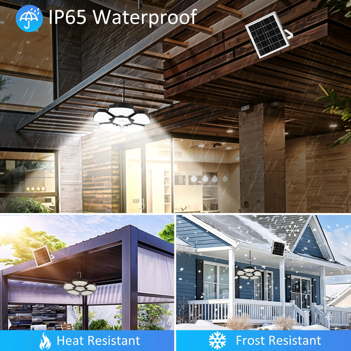 Solar Shed Light Indoor Outdoor Garage Balcony Motion Sensor Pandent Lights 156LEDS Waterproof Courtyard Security hanging Lamp