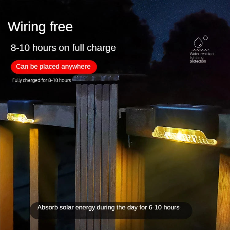 Solar Light Outdoor Stair Wall Step LED Street Garden Balcony Decoration Waterproof Stairs Fence Lamp