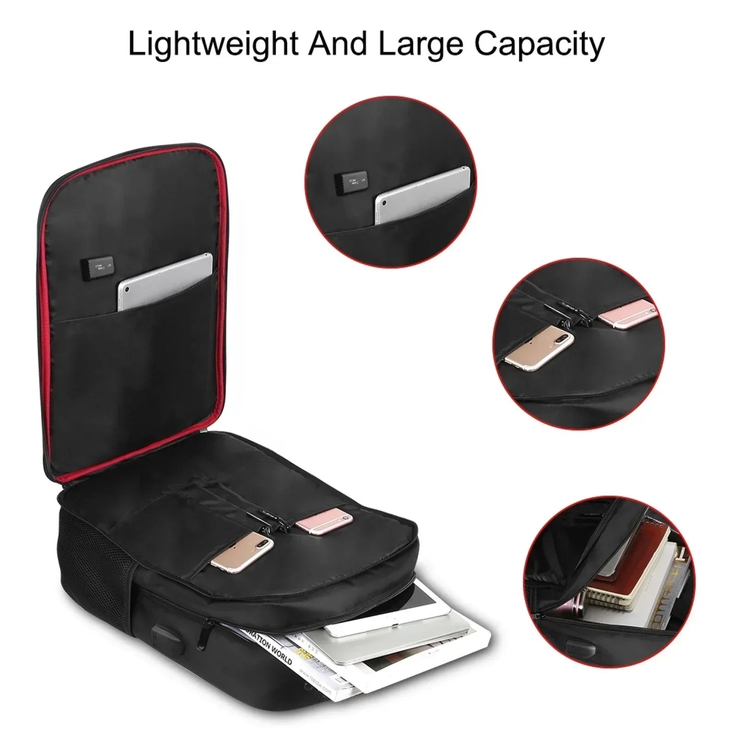 12/20W Solar Backpack Panel Powered Laptop Bag Waterproof Large Capacity External USB Charging Port New Men's Bag