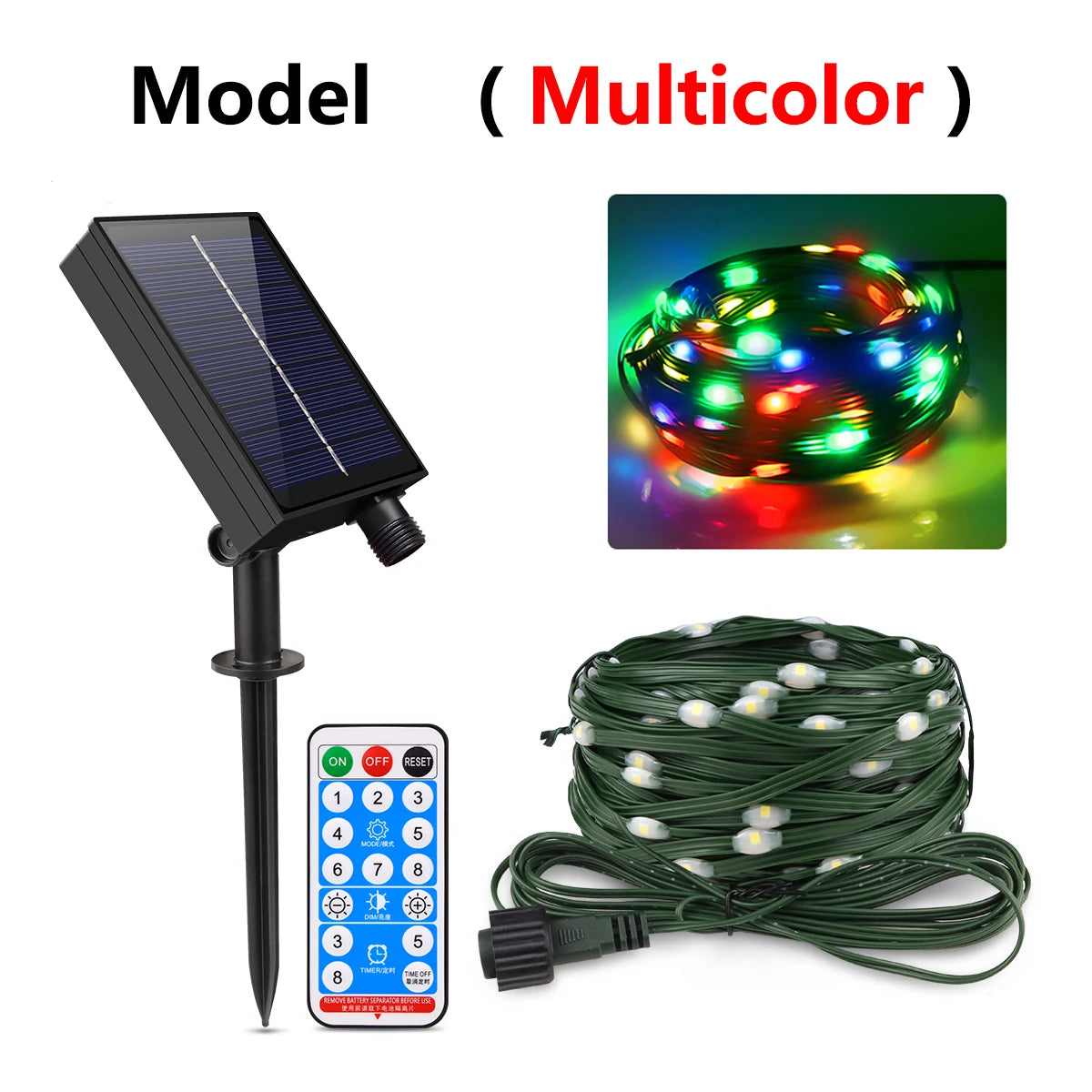 100M/50M/30M/20M/10M Outdoor Solar LED Light String Xmas Holiday Party Festoon Street Yard Wedding Garland Ambinet Decoration