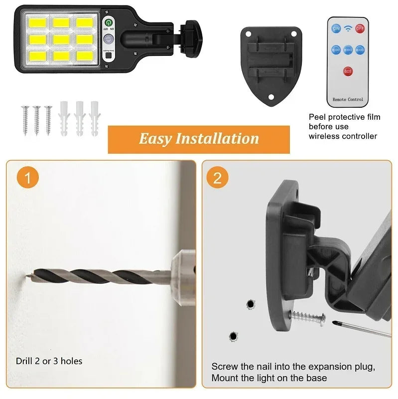 1~6PCS Solar Wall Lamp Motion Sensor 3 Working Modes Outdoor Garden Courtyard Security Waterproof Decoration Street Lights