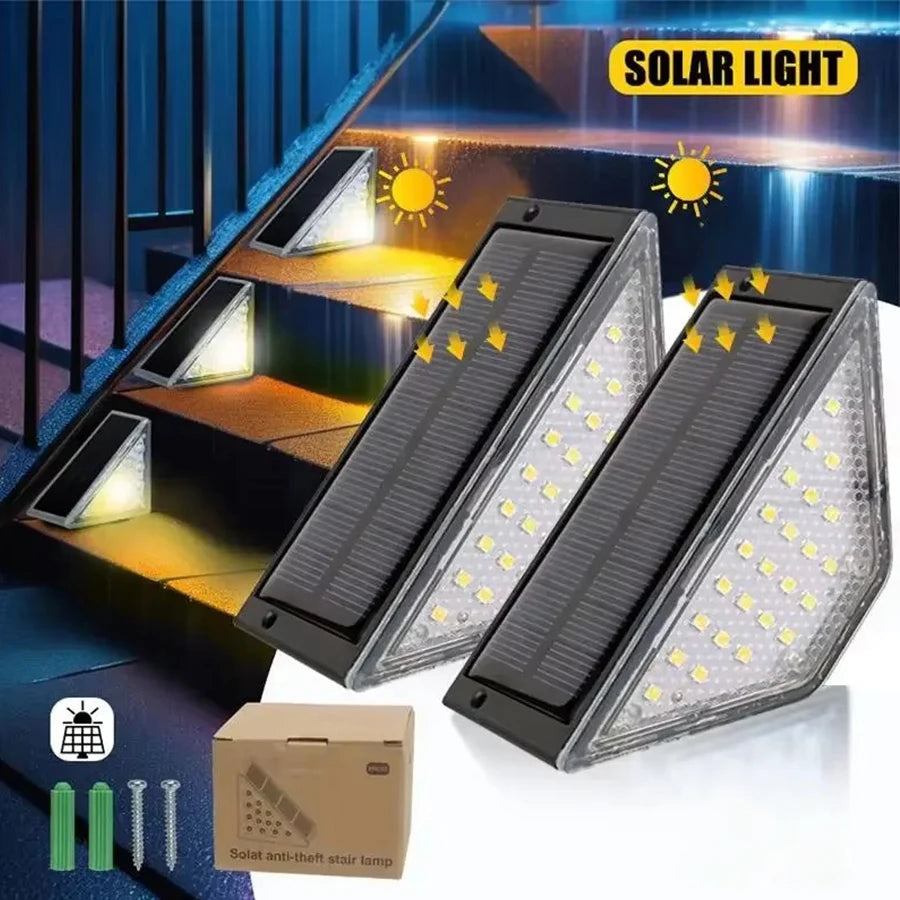 1/2/4pcs LED Solar Stair Light 3000K Waterproof Outdoor Garden Passage Courtyard Terrace Guardrail Step Light Landscape Light
