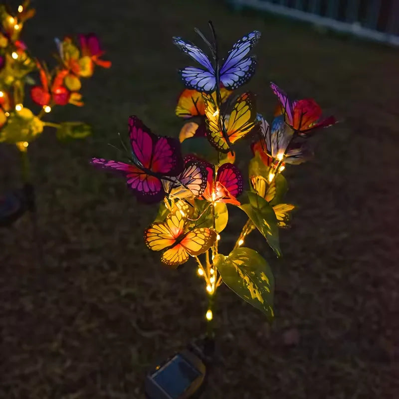 1pc Solar Garden Butterfly Lights Outdoor Waterproof Decorative Lamp Festival Garden Lights For Yard Garden Yard Path Decoration