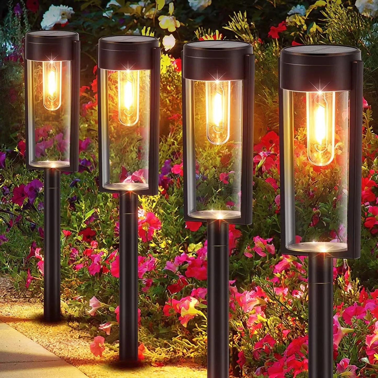LED Solar Pathway Lights Outdoor Garden Lamp Waterproof Landscape Lights Lights Walkway Driveway Lawn Patio Garden Decor
