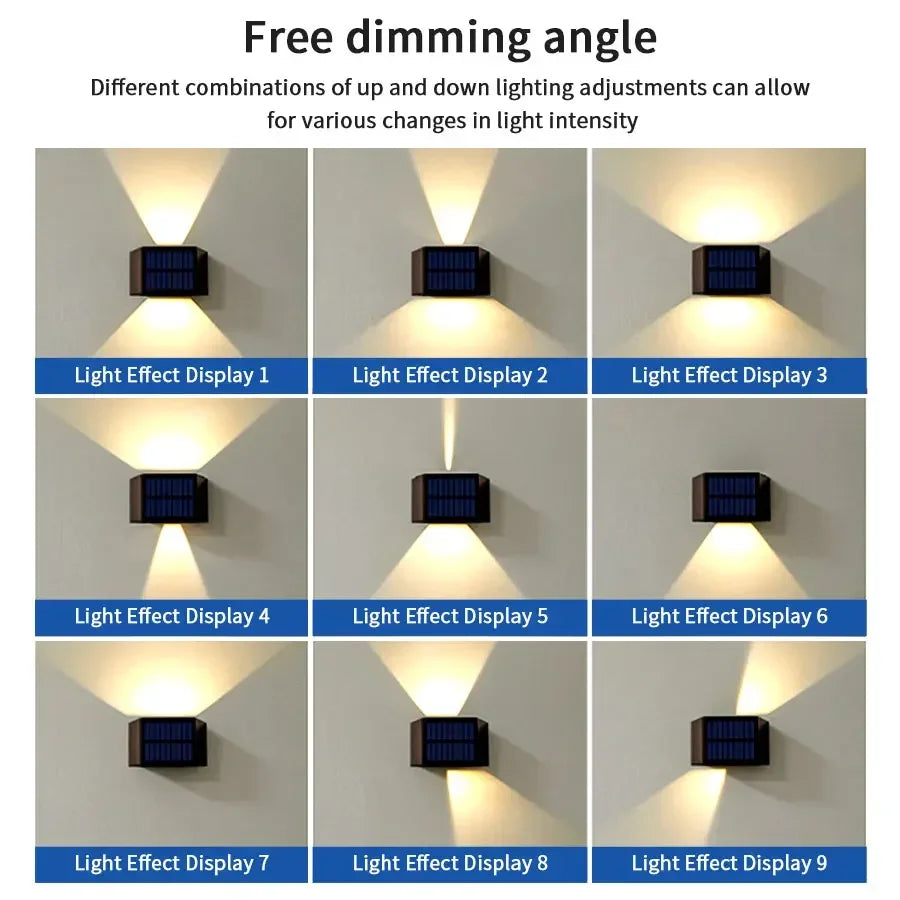 Solar Fence Light Outdoor Wall light Waterproof Dusk to Dawn Deck Light Outdoor Lighting for Backyard Railing Wall Step Patio