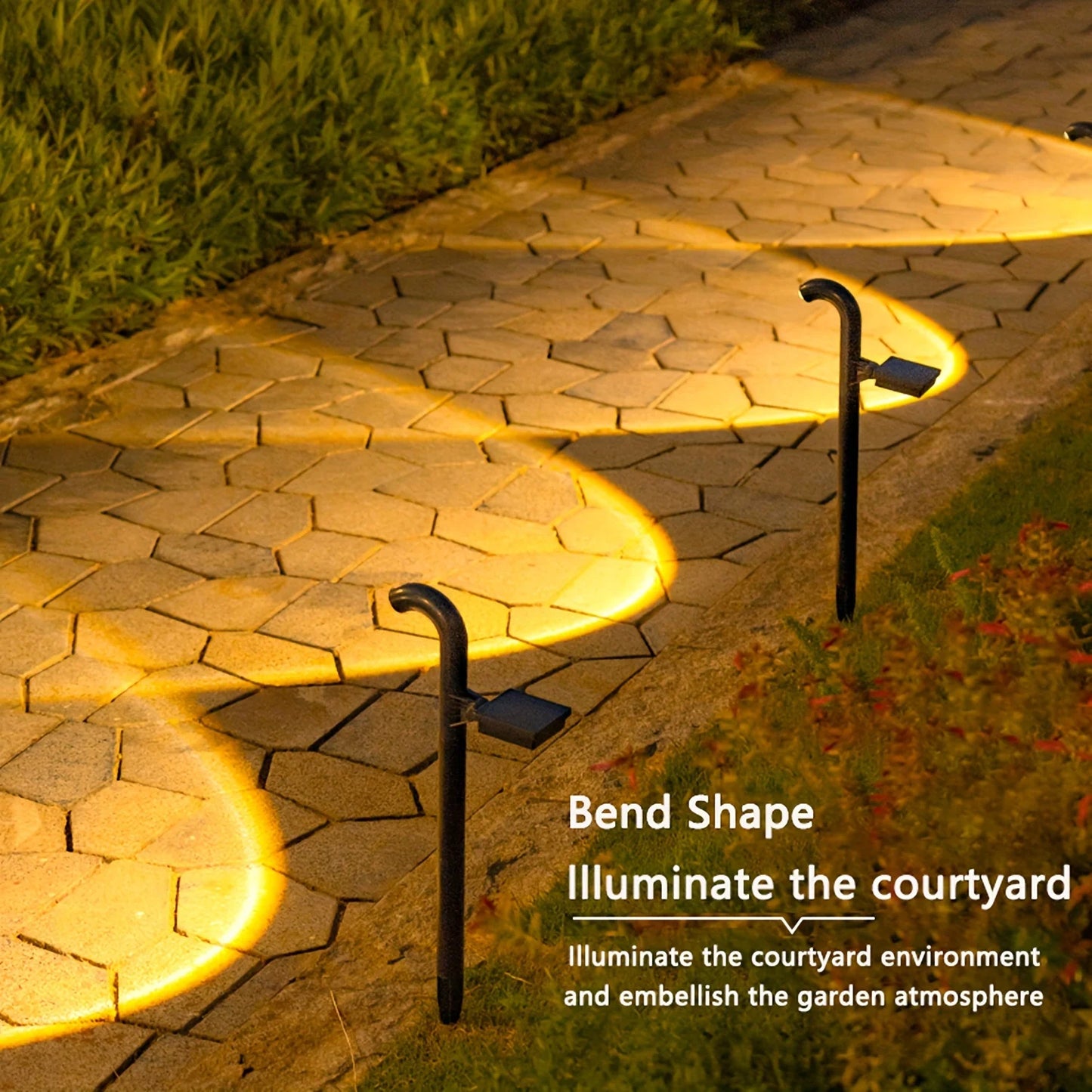 Solar Pathway Lights Outdoor Garden Lamp Waterproof 1 High Brightness LED Lens for Outside Path Yard Walkway Driveway Landscape