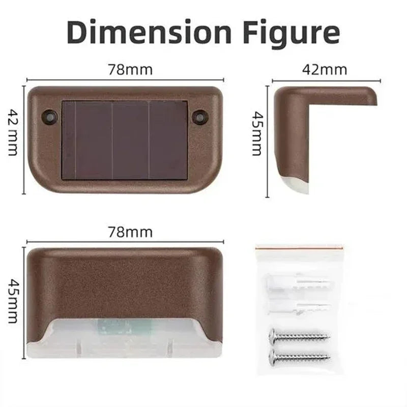 1/4/8/12Pcs Solar Deck Lights Outdoor Waterproof LED Fence Lights Step Garden Decorate Lamp for Patio Stairs Railing Pathway