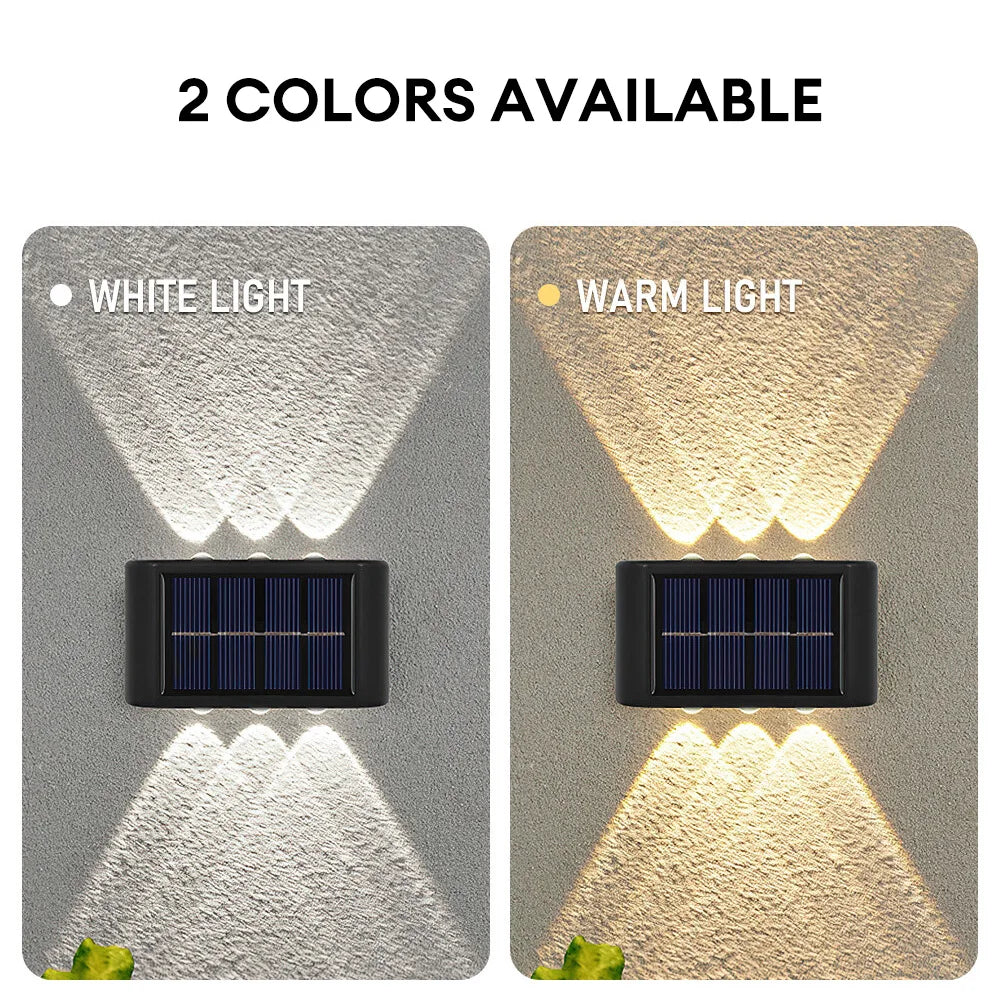 Solar Wall Light Outdoor Waterproof Solar Led Lights Up and Down Luminous Lamp for Garden Yard Street Landscape Balcony Decor