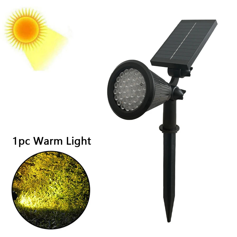 1pc 4/7/18/36LED Solar Spotlights Outdoor IP65 Waterproof Brightness Adjustable Spot Light for Garden Backyard Driveway Patio