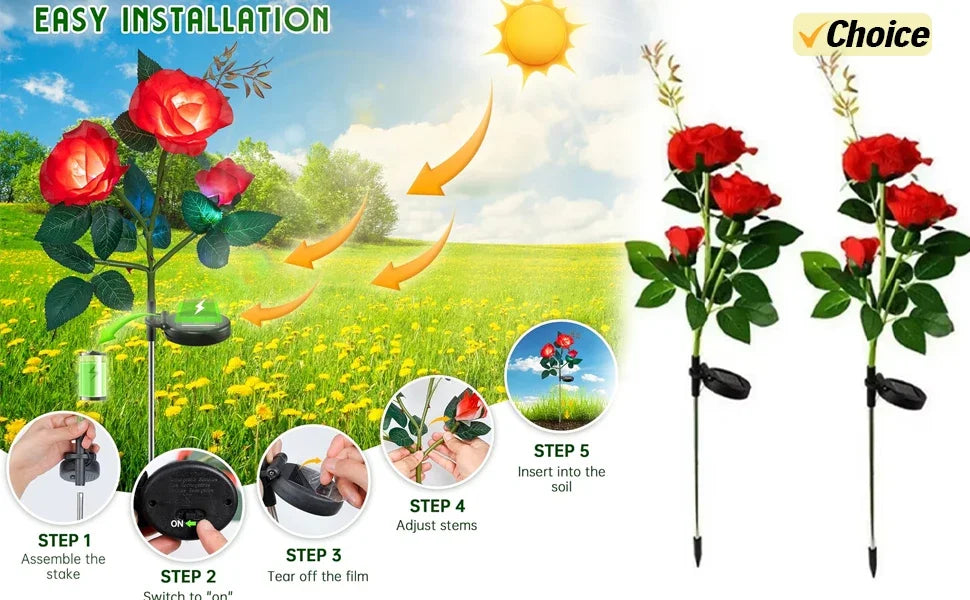 Outdoor Solar Landscape Lawn Lights Garden Lights Waterproof Decoration Lights for Pathways Patio Yards Lawns Walkways