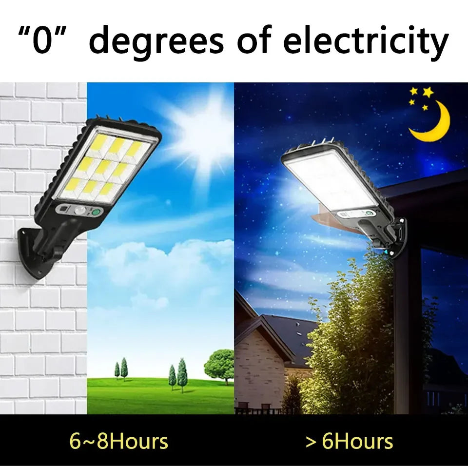 LED Solar Street Light Outdoor Waterproof Motion Sensor Remote Control Lights 3 Mode Courtyard Porch Decorative Wall Lamp