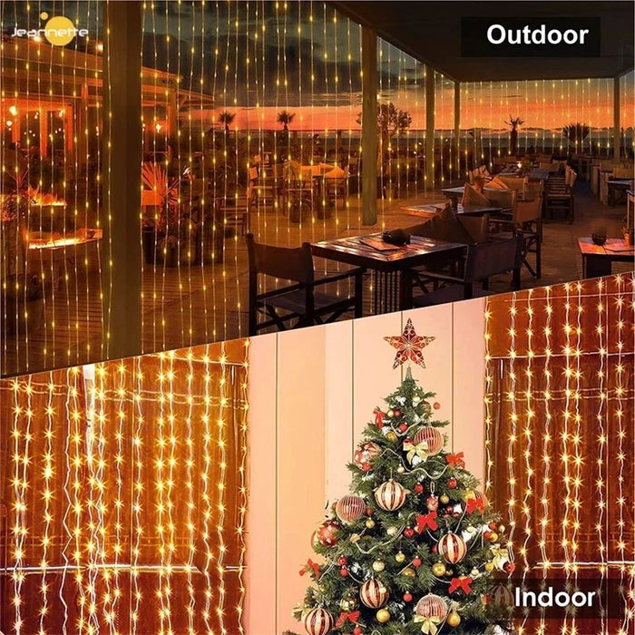 6M/3M LED Curtain Fairy Lights,8 Lighting Modes,Outdoor/Indoor Decoration for Christmas Wedding Party,Garden,Living Room,Bedroom
