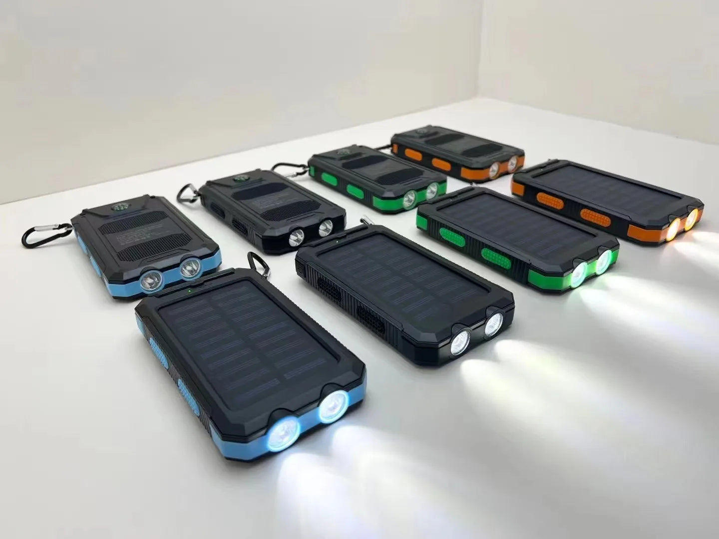 200000mAh Large Capacity Solar Power Bank New Portable With Lanyard Compass External Battery Outdoor Camping Charging Powerbank