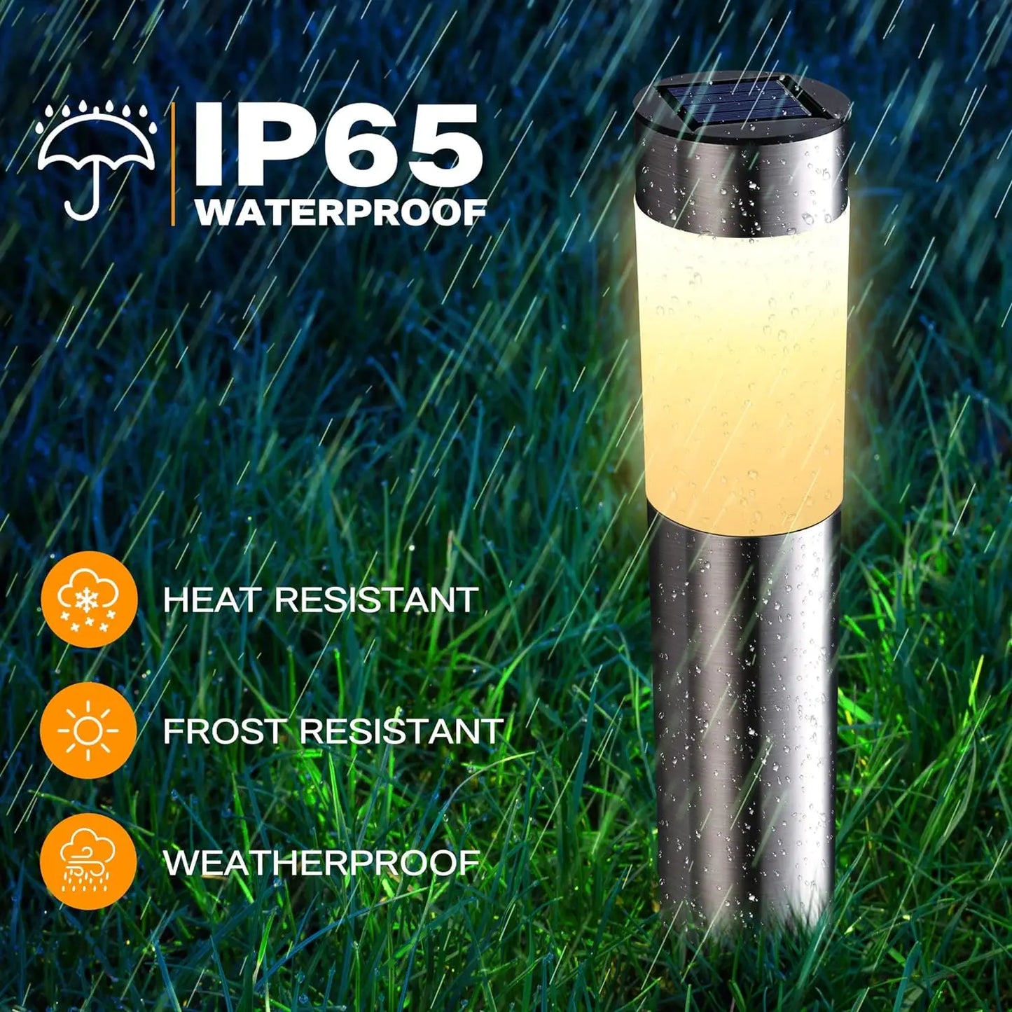 1/2/4/6/8 Pack Solar Garden Pathway Lights Outdoor Waterproof LED Lighting Ground Plug Bollard Light for Patio Garden Lawn Yard