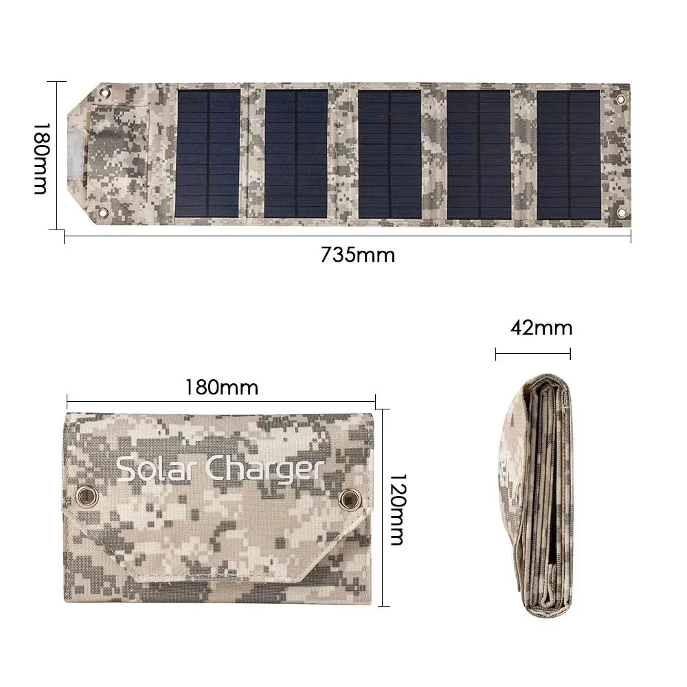 100W 80W 60W Foldable Solar Panel 5V USB Portable Folding Bag Battery Charger for Phone Outdoor Camping Waterproof Power Bank