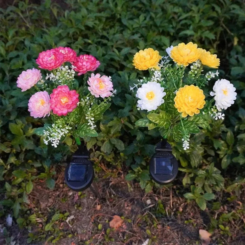 Solar Snow Flower Lights For Outdoor Courtyard Decoration, LED Simulation Flower Lights, Solar Lawn Lights For Garden Lights