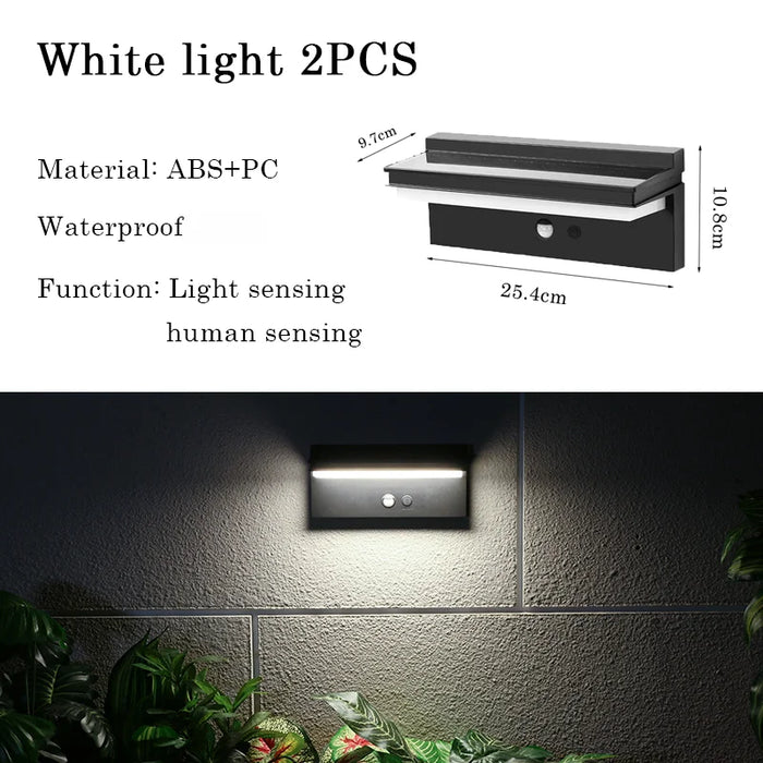 LED Solar Outdoor Wall lamp Waterproof Induction Wall Light Modern Entrance doors Garden Balcony Villa Porch Decor Lights