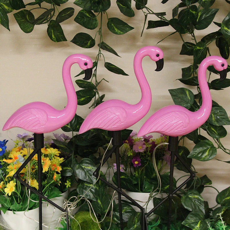 Solar Flamingo Light Outdoor Courtyard Decoration Light Waterproof Garden LED Patio Walkway Light Standing Landscape Yard Light