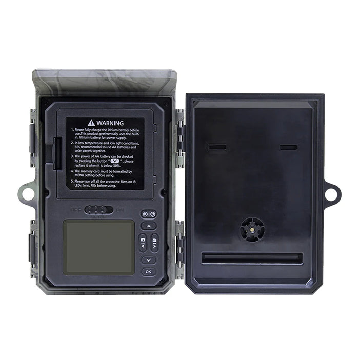 Solar Trail Camera 24MP 1080P Solar Power Hunting Camera Infrared Night Vision Wildlife Observation Camera Video Photo Recorder