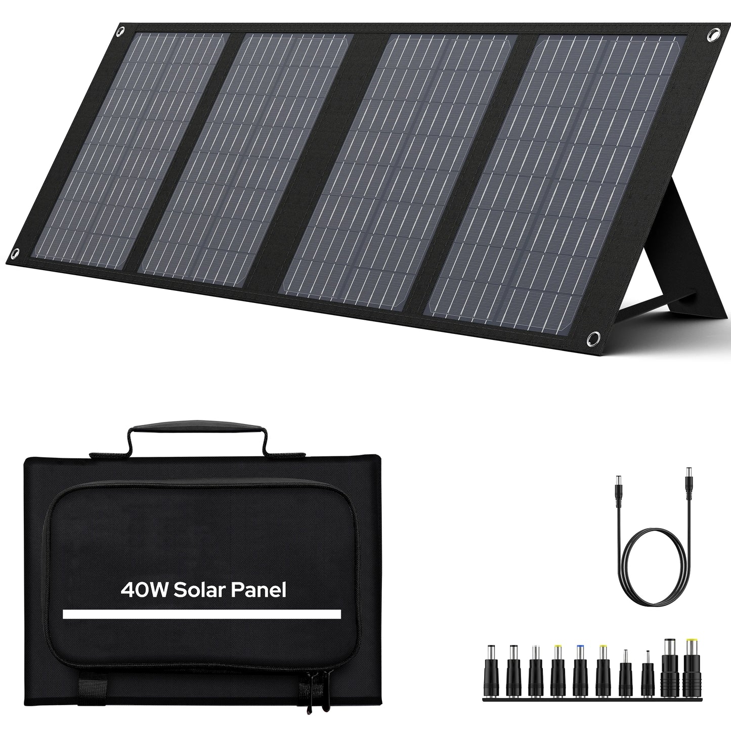 40W Foldable Solar Panel USB QC3.0 USB-C Output Portable Waterproof Battery Charger for Power Staiton Outdoor Camping Hiking