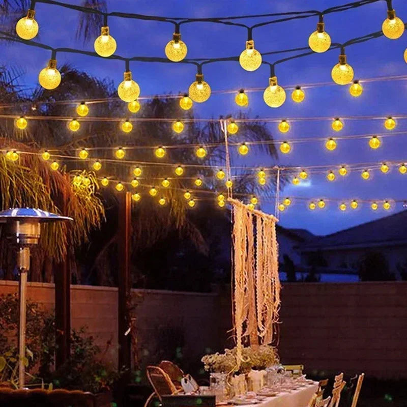Solar Bubble Light String 8 Lighting Modes LED Lights Holiday Garden Tree Yard Party Christmas Outdoor Street Camping Decoration