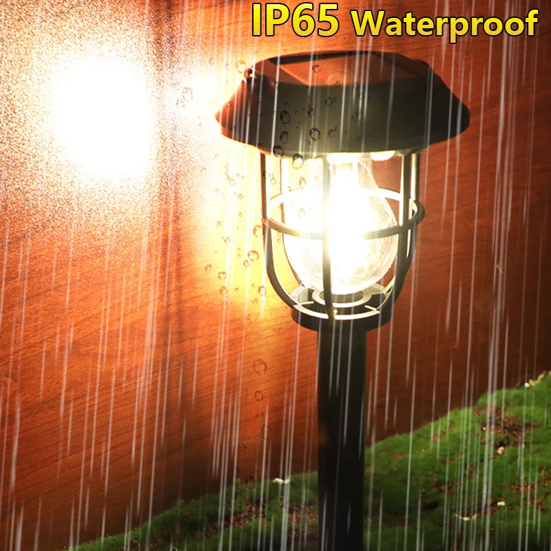 1200LM Warm Solar Camping Lights Lawn Lights Wall Lamps Solar Outdoor Lights Courtyard Garden Decoration Night Light Mood lights