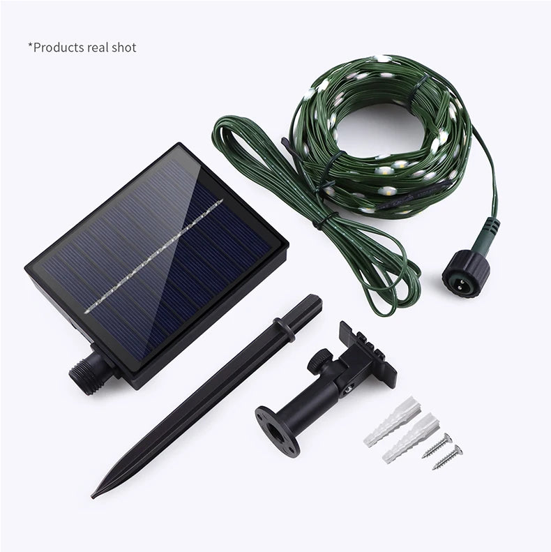 100M/50M/30M/20M/10M Outdoor Solar LED Light String Xmas Holiday Party Festoon Street Yard Wedding Garland Ambinet Decoration