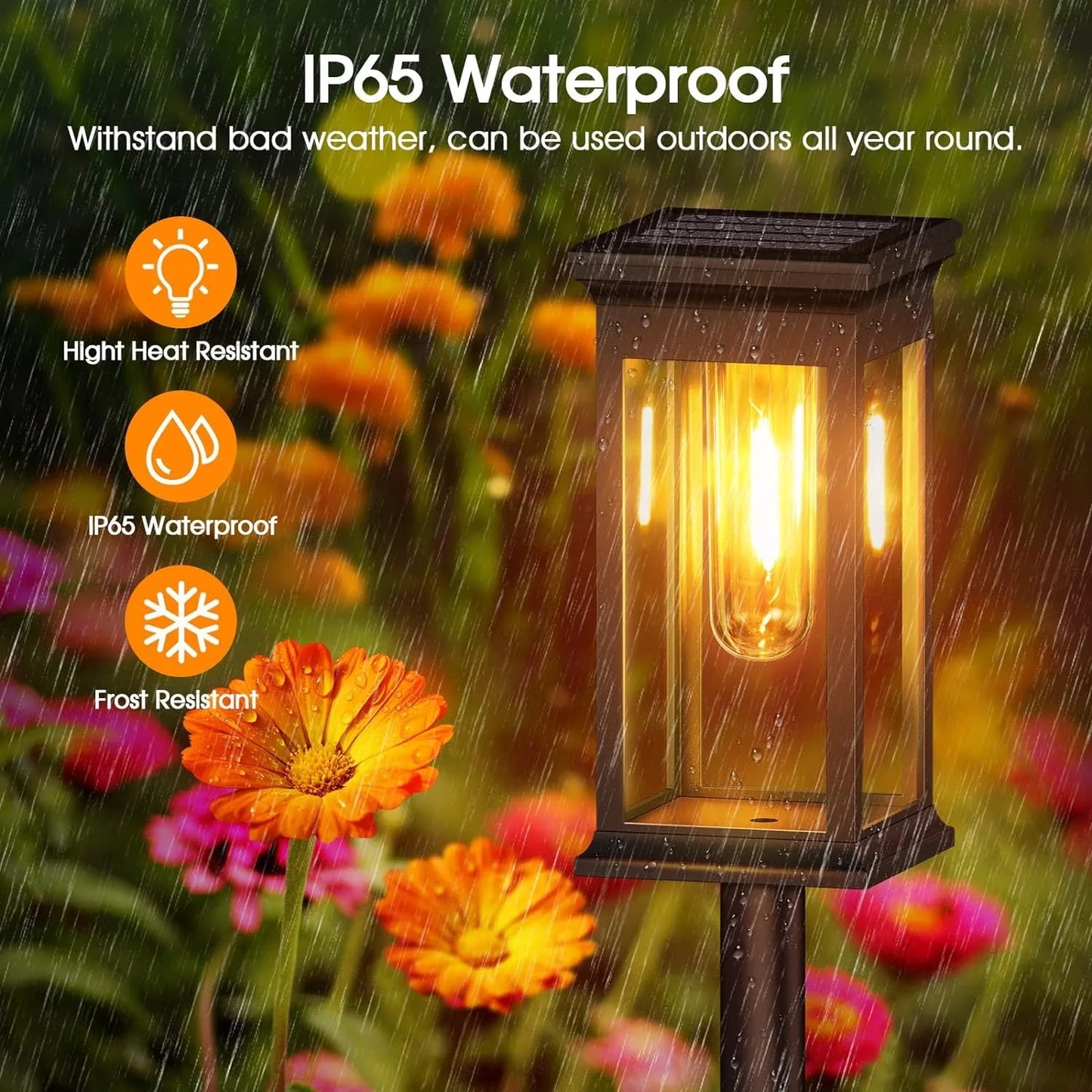 Solar Landscape Pathway Lights Outdoor Waterproof LED Lamps for Yard Garden Driveway Walkway Energy Efficient Night Lighting