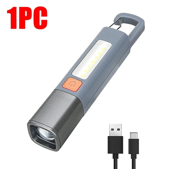 1-10PCS Super Bright COB Side Lights LED XPE Mini Portable Torch Zoomable Waterproof Outdoor Fishing Hunting Camping Flashlight