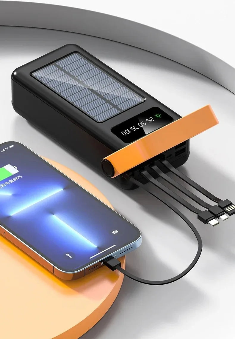 200000mAh Portátil Banco De Energia Solar Bateria Externa Carregamento Rápido à Prova Dwaterproof água Powerbank Com Lanterna