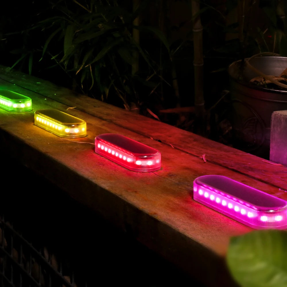 Solar Deck Lights Outdoor Waterproof LED Step Sidewalk Stair Garden Light IP68 Auto On/Off Solar Powered Dock Driveway Lighting
