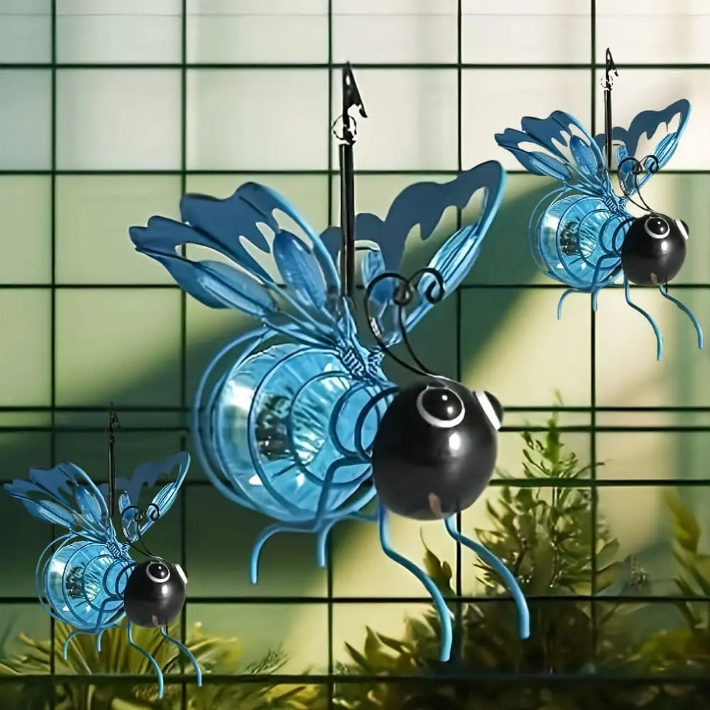 Solar Bees Lights Outdoor 2025 , Christmas, Yard, Patio, Porch (yellow-2pcs)