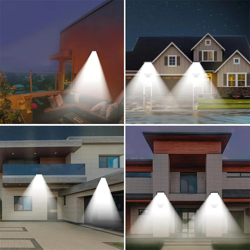 Outdoor Solar Street Lights,Dusk to Dawn Solar Security Flood Lights Motion Sensor with Remote Control for Courtyards, Garden