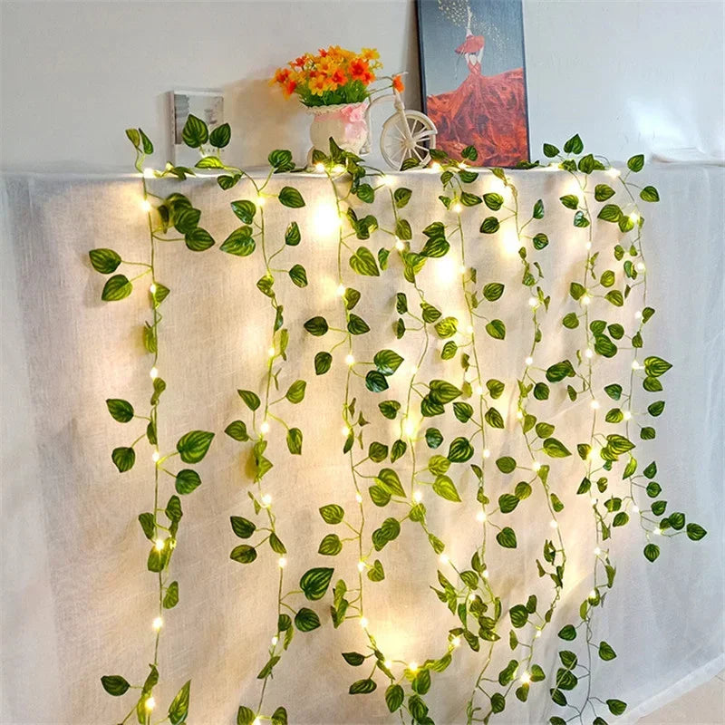 Solar Artificial Leaf LED String Lights Sunflower Maple Leaf Watermelon leaf Outdoor Light Up Garden Parterre Beach Decoration