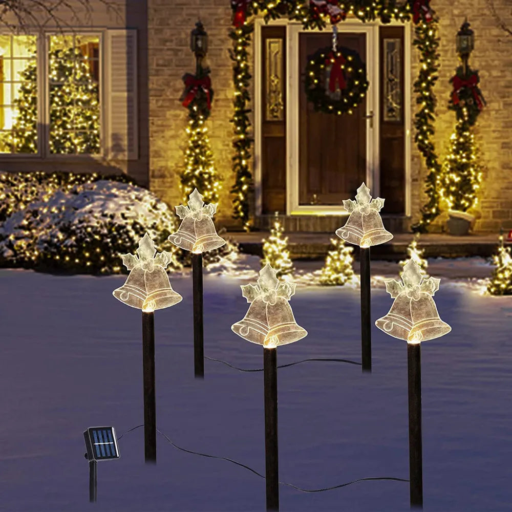 Solar Christmas Pathway Lights 5 Pack Solar Christmas Decor Star LED Lights Outdoor Waterproof Stake Lights Garden Walkway 731