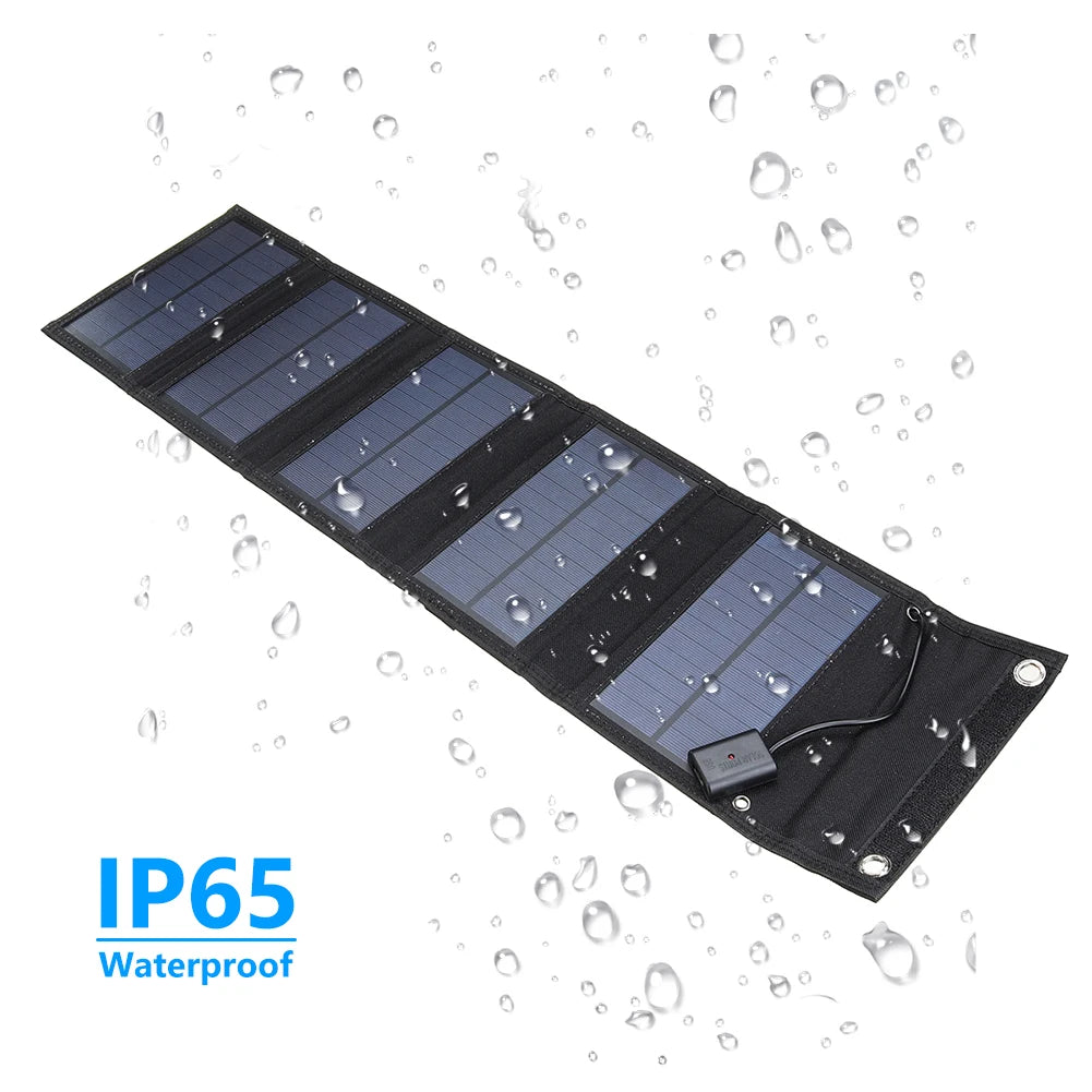 700W Foldable Solar Panel Phone Charger 5V USB Waterproof Power Banks for Cell Phone Outdoor Camping Emergency Solar Charging